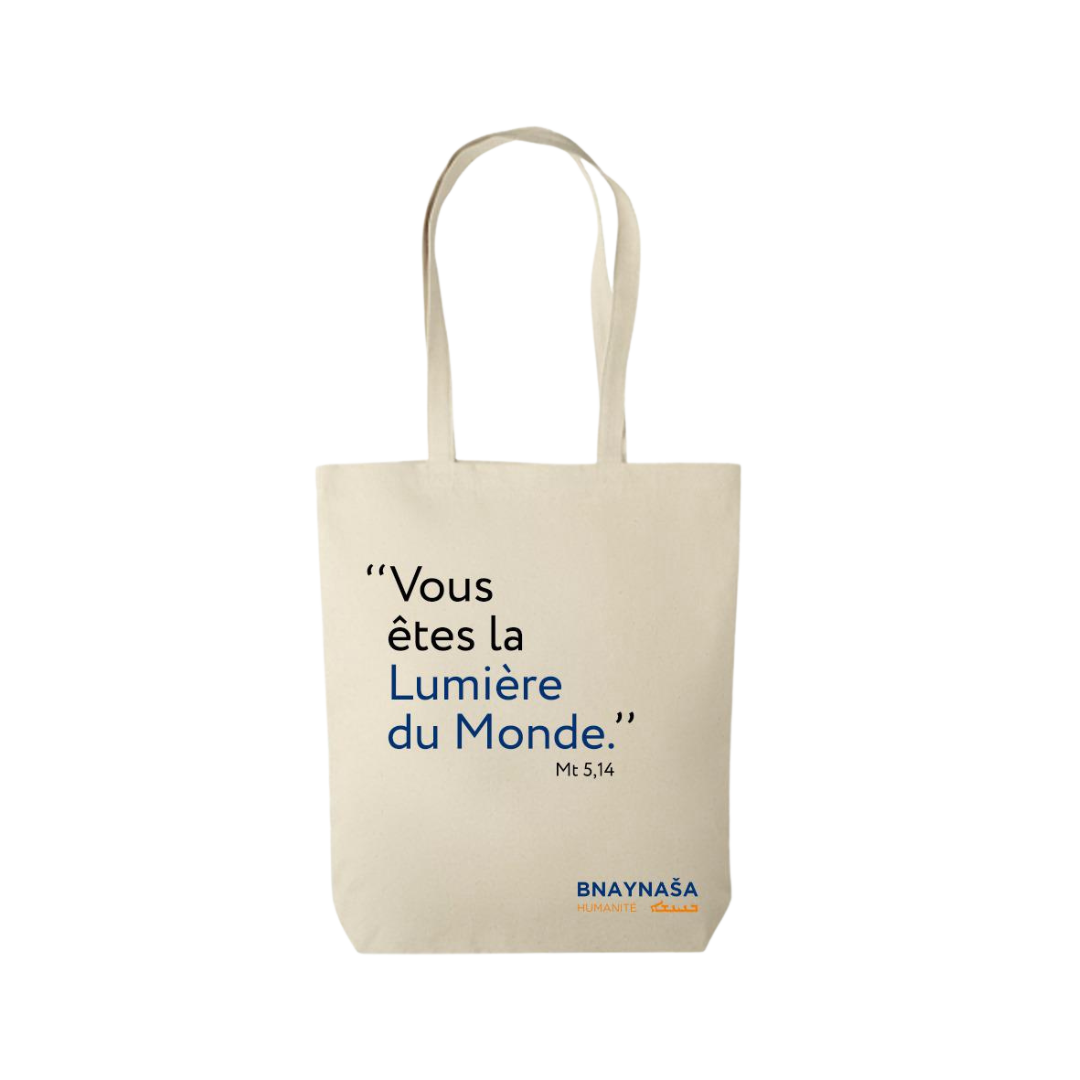 Tote Bag BNAYNAŠA – « Vous êtes la Lumière du Monde »