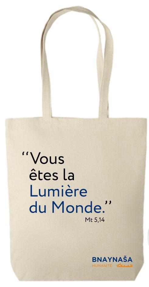 Tote Bag BNAYNAŠA – « Vous êtes la Lumière du Monde »