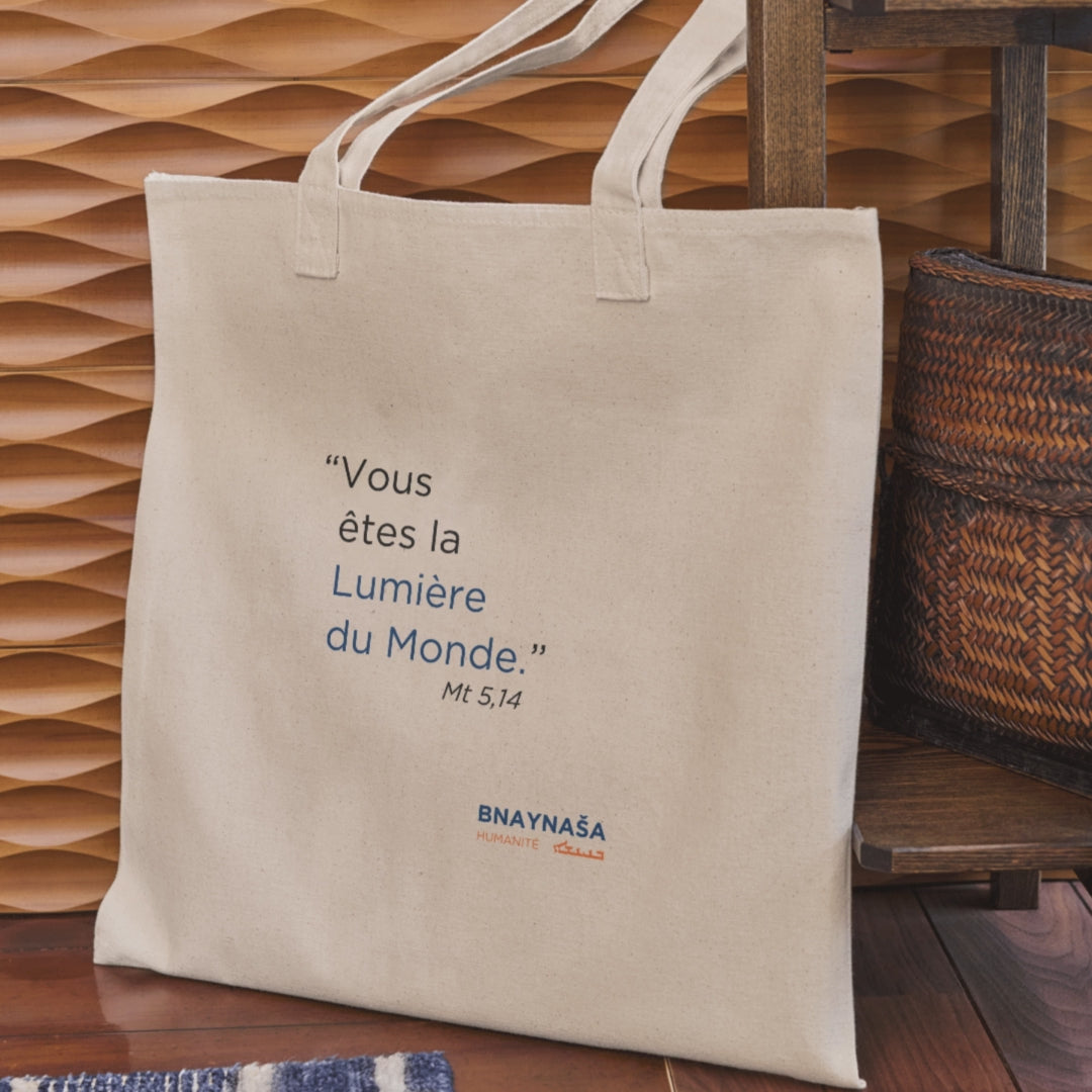 Tote Bag BNAYNAŠA – « Vous êtes la Lumière du Monde »