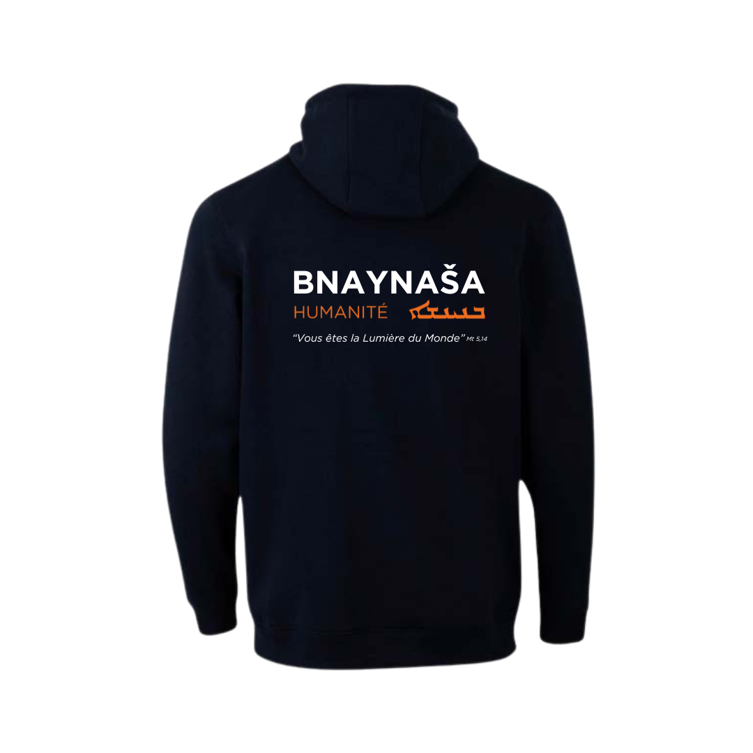 Sweatshirt à Capuche Zippé BNAYNAŠA- Bleu – Édition Solidaire