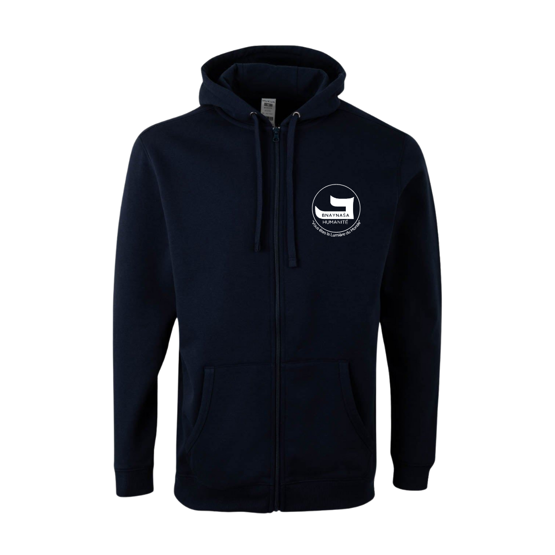 Sweatshirt à Capuche Zippé BNAYNAŠA- Bleu – Édition Solidaire